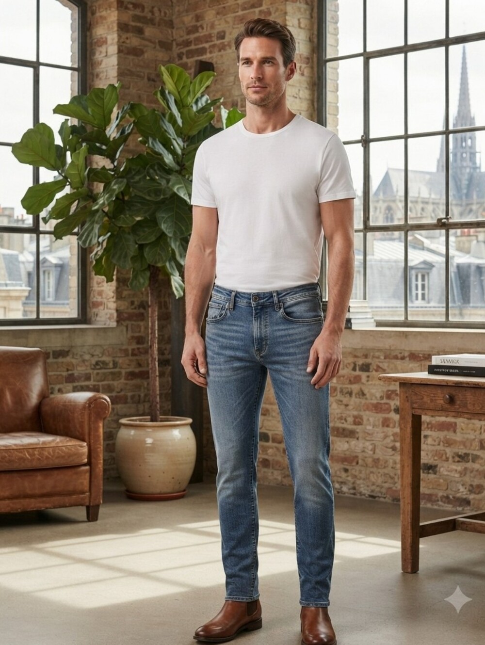 Buffalo David Bitton Men's Ash Slim Fit Stretch Denim Jeans Size 31x30 Medium
